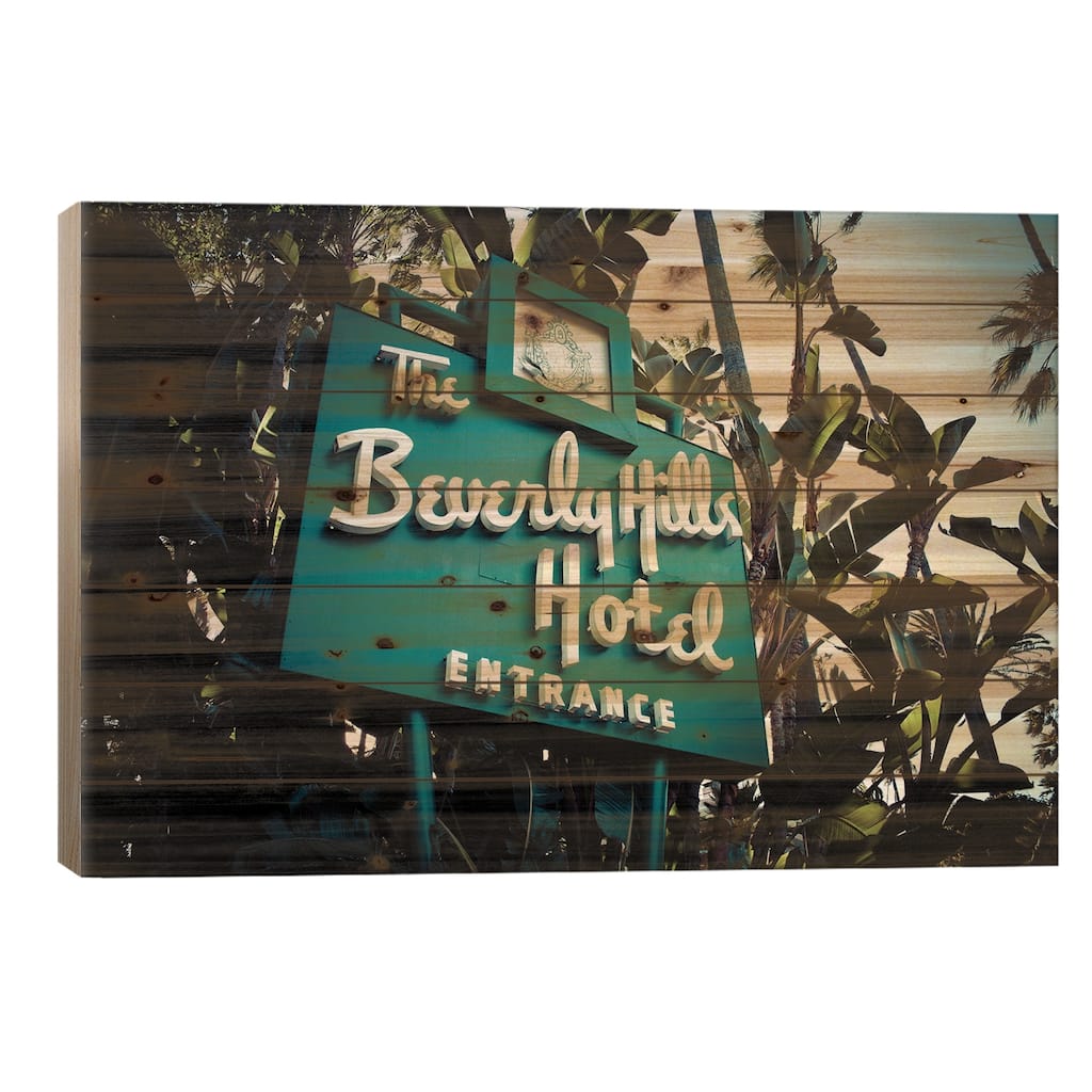 Beverly Hills Hotel II Print On Wood by Ann Hudec - Multi-Color