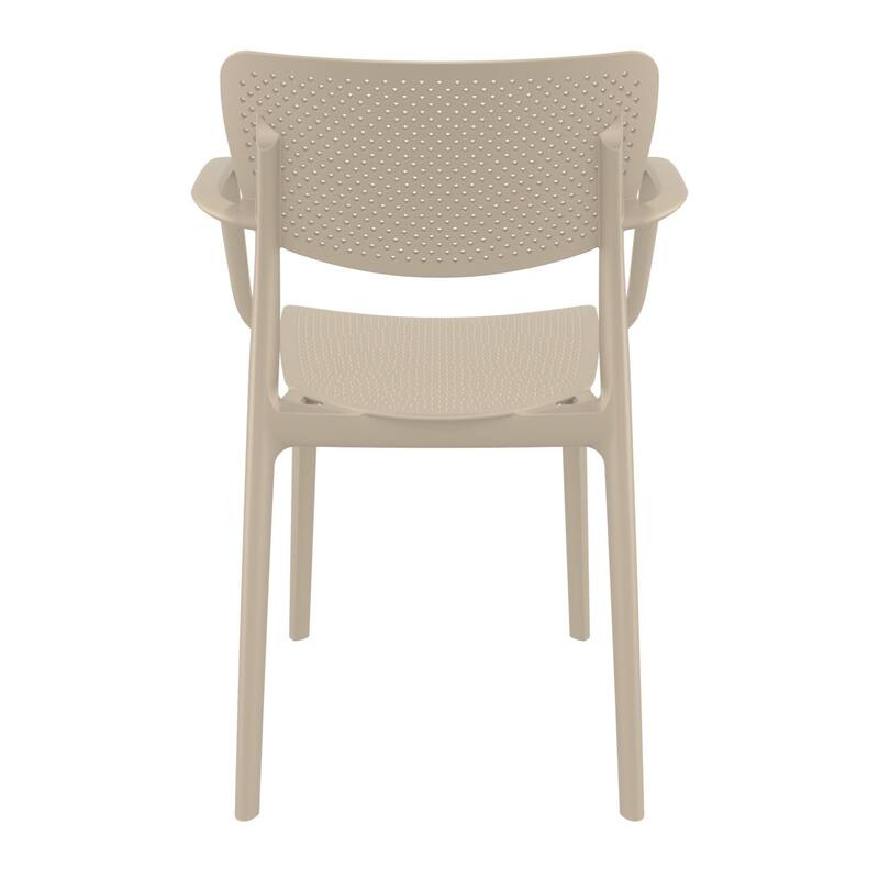 33" Taupe Brown Stackable Patio Dining Arm Chair