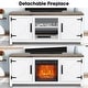 preview thumbnail 5 of 53, 58-Inch Farmhouse Electric Fireplace TV Stand with Storage Cabinets and Adjustable Shelves