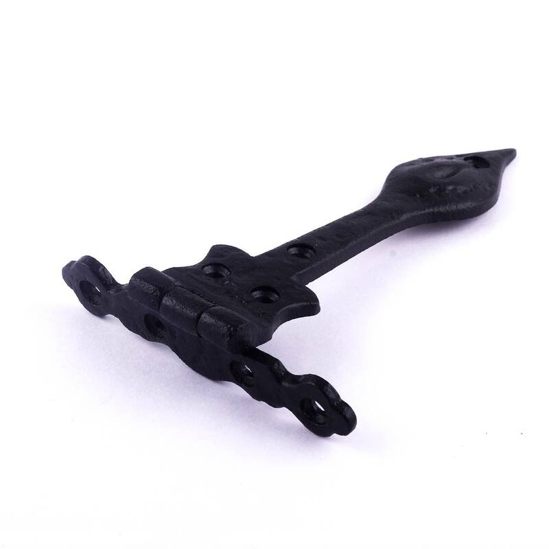 Black Wrought Iron Door Strap Hinge 6 L Flush Mount Pack of 10
