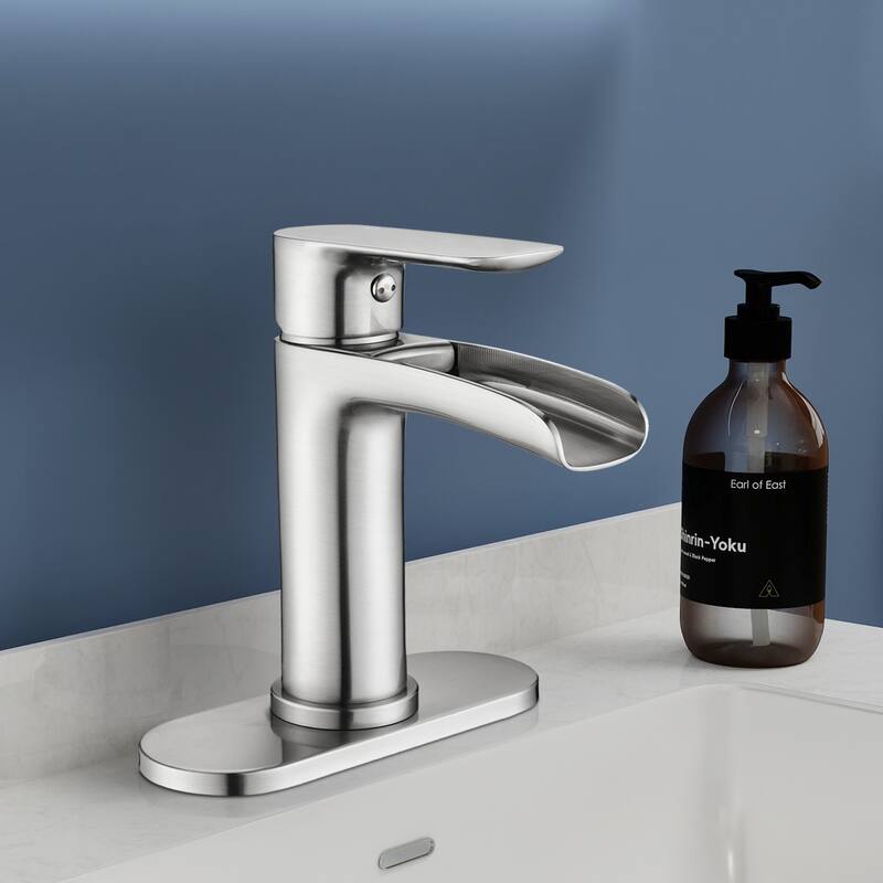 Topcraft Single Handle Waterfall Bathroom Faucet with Baseplate