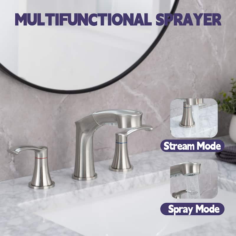Adjustable Temperature Pull Out Sprayer Bathroom Faucet