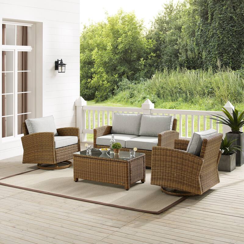 Crosley Bradenton 4Pc Swivel Rocker Conversation Set