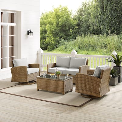 Crosley Bradenton 4Pc Swivel Rocker Conversation Set