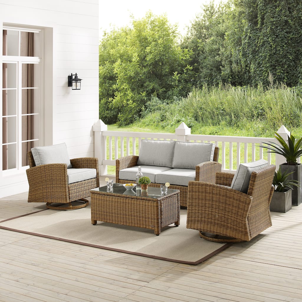 Crosley Bradenton 4Pc Swivel Rocker Conversation Set