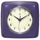 preview thumbnail 20 of 63, Infinity Instruments Retro 9.25-inch Square Wall Clock - 9.25 x 1.875 x 9.5 Purple