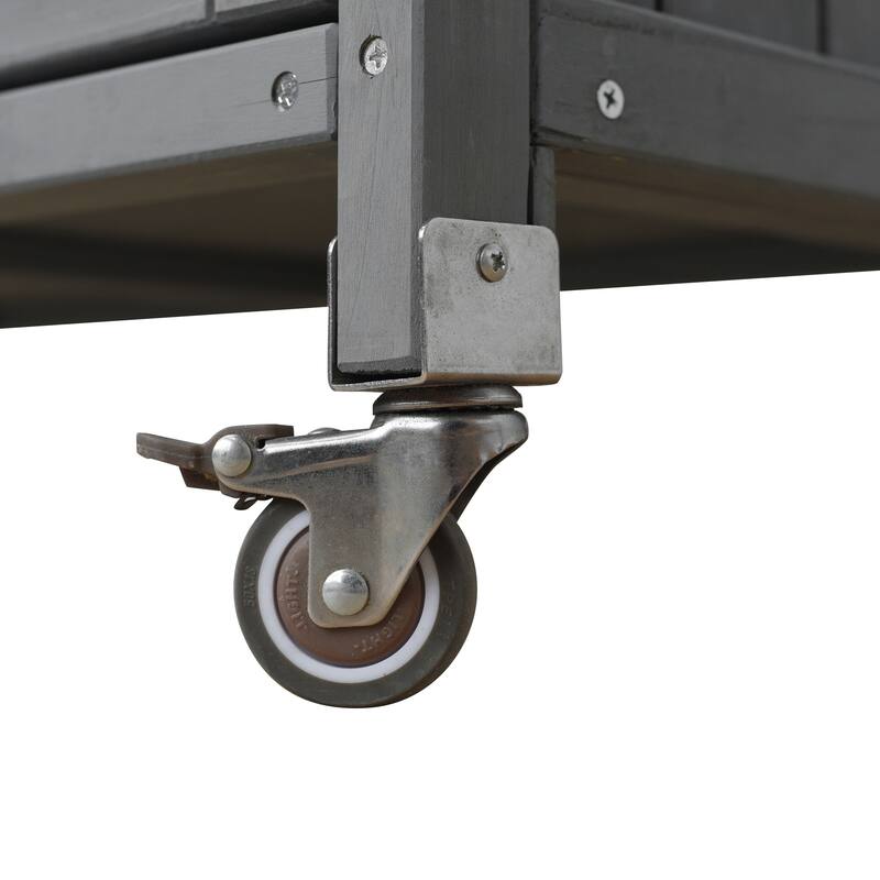 Foldable Outdoor Kitchen Island Cart with Lockable Wheels and Storage Cabinet