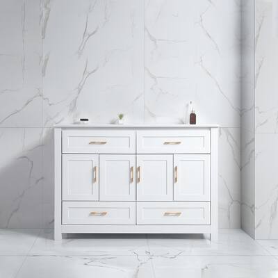 48" Solid Wood Freestanding Bathroom Vanity Set with Ceramic Sink - 47.64" x 18.5"