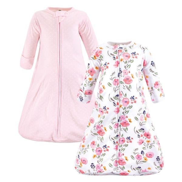 slide 1 of 1, Hudson Baby Infant Girl Cotton Long-Sleeve Wearable Sleeping Bag, Sack, Blanket, Floral Bouquet Long Sleeve 0-3 Months - Floral Bouquet Long Sleeve