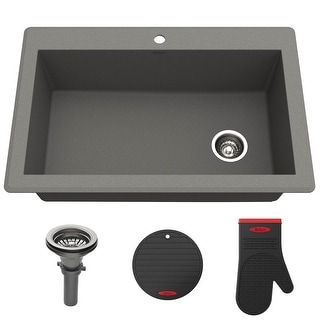 KRAUS Forteza Granite 33 inch Undermount Drop-in Kitchen Sink
