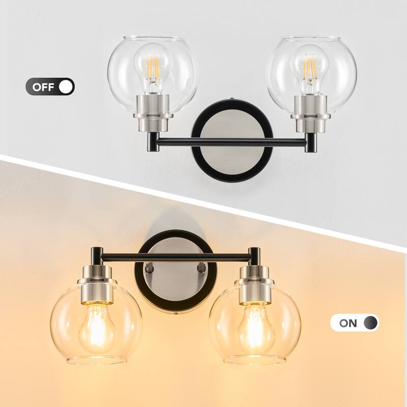 Dimmable Bathroom Vanity Light Globe Glass Shades
