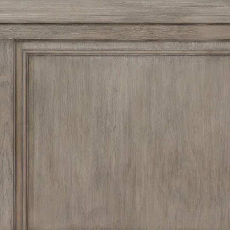 Ava Queen Bed with Footboard Storage and Bun Feet, Gray Solid Wood