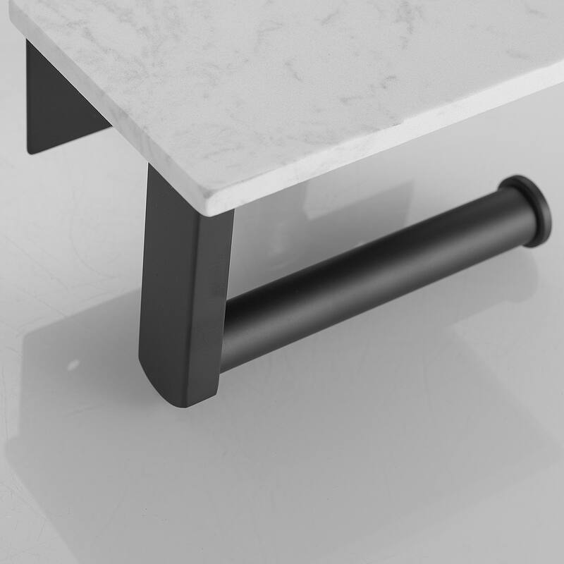 Toilet Paper Holder with Marble Shelf