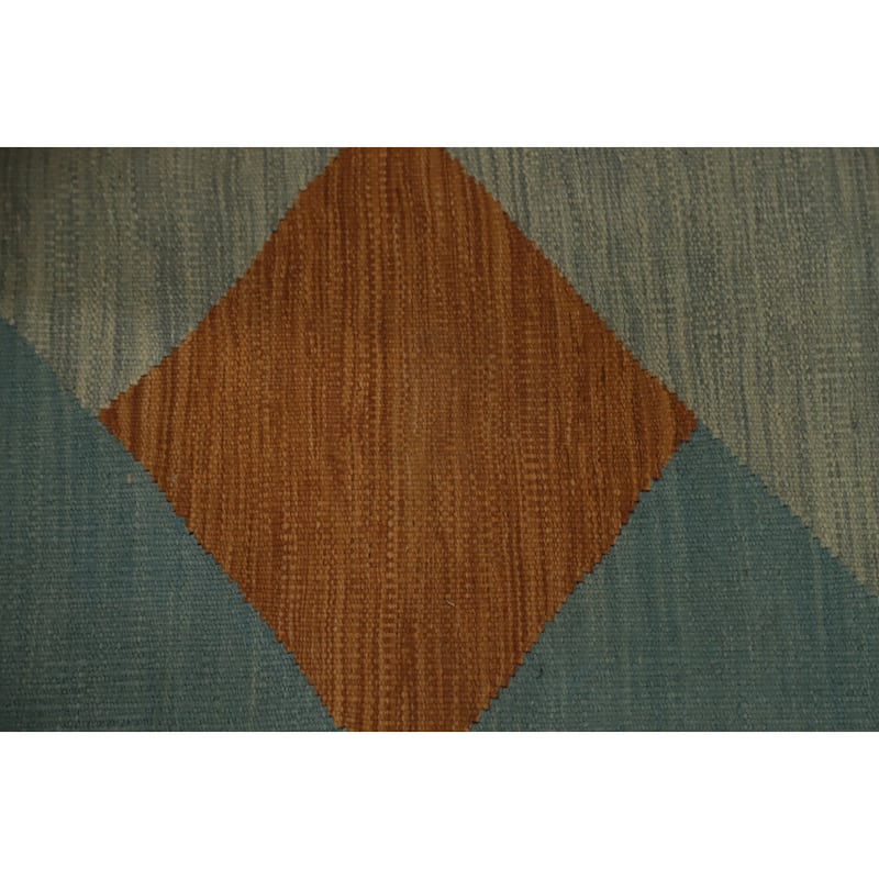 Hand Woven Oriental 100% Wool Carpet Southwestern Modern Multi-Colored Kilim Runner Rug - 9' 10'' X 2' 7''