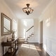 preview thumbnail 3 of 11, 15.4" Rusted Bronze Rustic Wood 4 Light Dimmable Semi Flush Mount Ceiling Light - 15.4 in. D x 15.4 in. W x 14.6 in. H