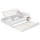 preview thumbnail 11 of 10, Full Size Hydraulic Platform Bed with Trundle, Storage, Side Table, and Lounge, White