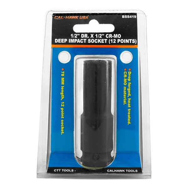 Cal-Hawk 1/2" DR. x 1/2" CR-MO Deep Impact Socket