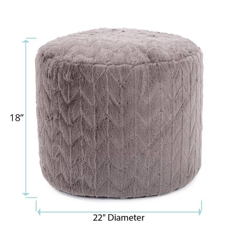 Allan Andrews Tall Pouf Angora Stone