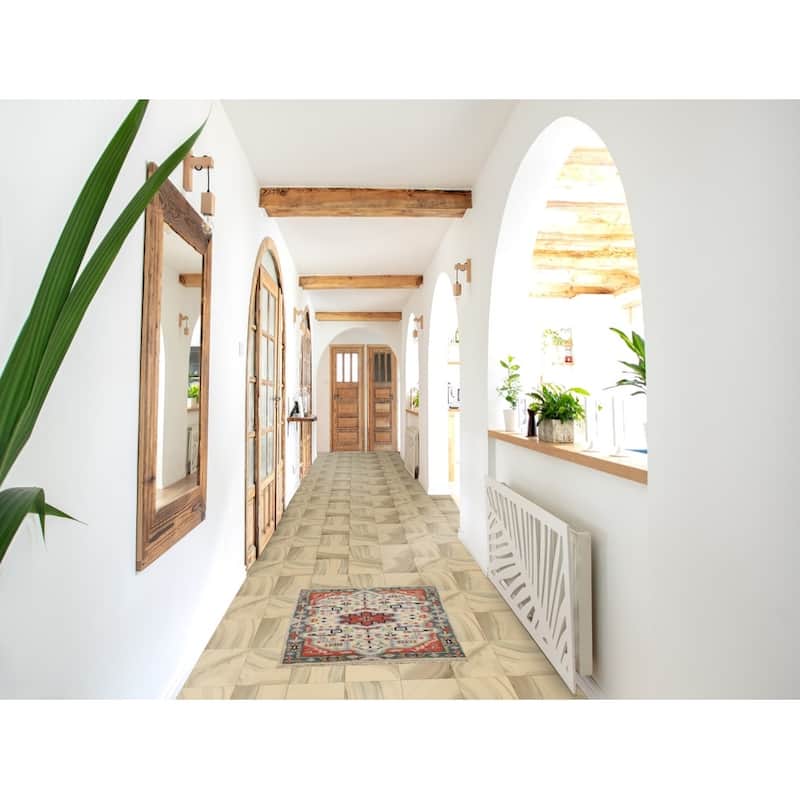 Geometric Kazak Indian Accent Rug Handmade Wool Carpet - 2'0" x 3'0"