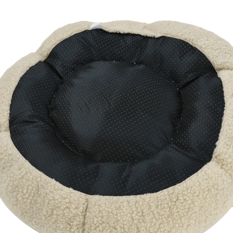 Chloe 19.68'' Cuddler Dog Bed in Beige - 19.68