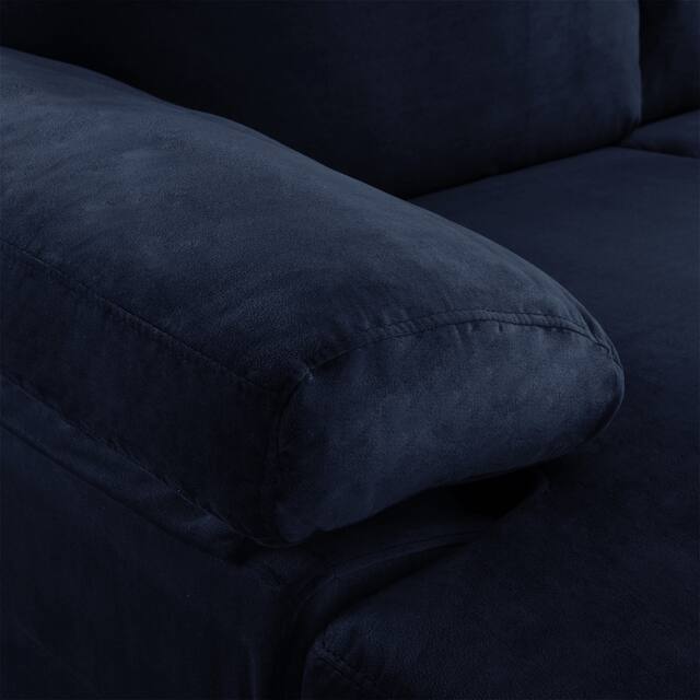 Velvet Upholstered L-Shape Sectional Sofa