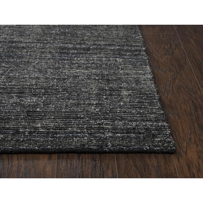 Alora Decor Demure Solid Charcoal Black Hand-tufted Wool Blend Rug