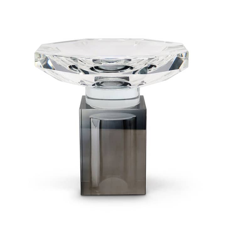 Crystal Bowl with Smoked Base 6"D