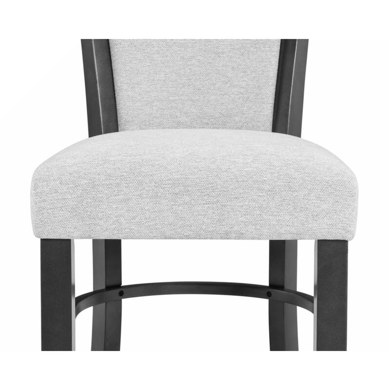 2pc Contemporary Glam Upholstered Counter Height Dining Side Chair Padded Fabric Upholstery Seat Back Wooden Furniture