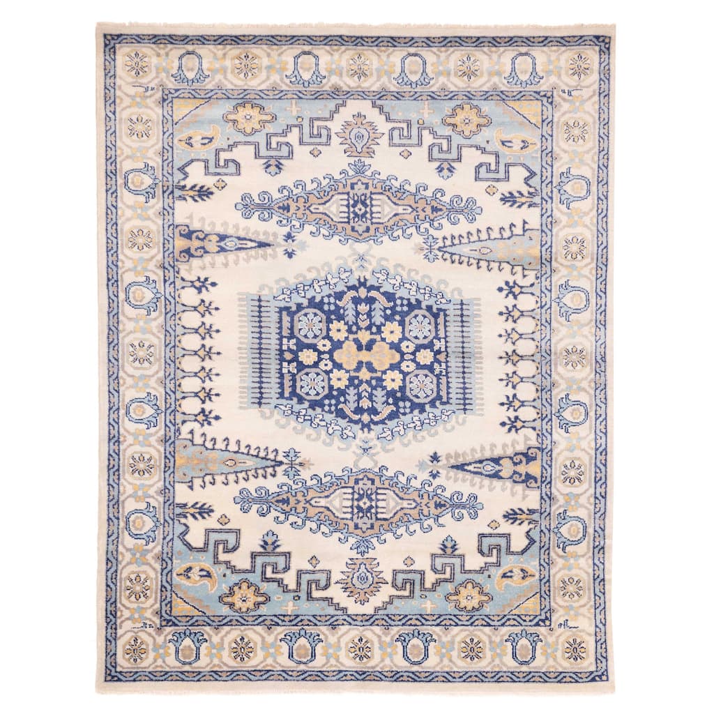 ECARPETGALLERY Hand-knotted Jules Serapi Cream Wool Rug - 7'10 x 10'1