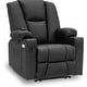 preview thumbnail 8 of 25, Mcombo Electric Power Recliner with Massage & Heat, Extended Footrest, 2 USB Ports, Side Pockets, Cup Holders, Faux Leather 8015 Black
