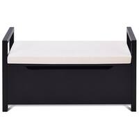 Costway Shoe Bench Storage Rack Cushion Seat Ottoman Bedroom Hallway Entryway Black