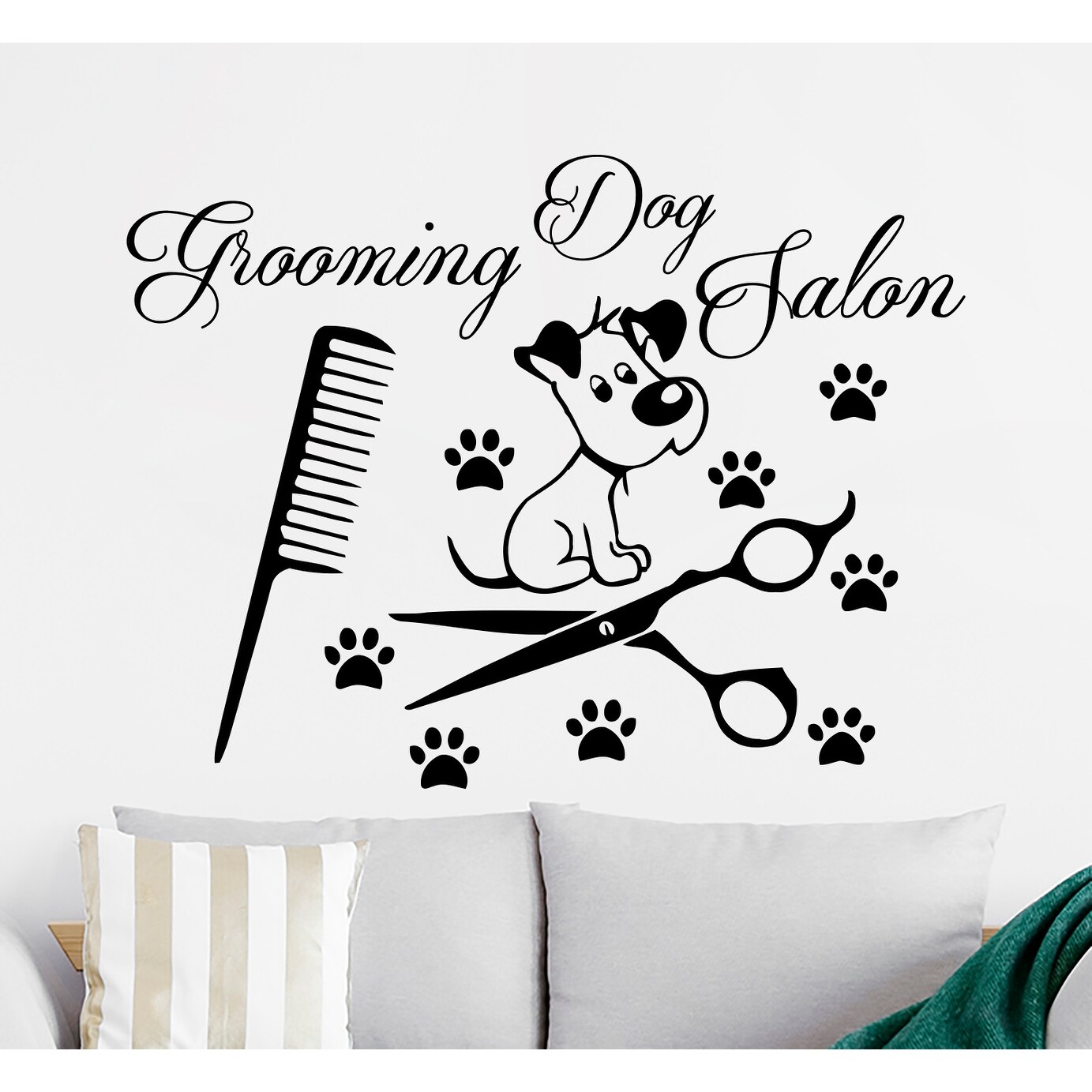 Dog grooming wall decals clearance