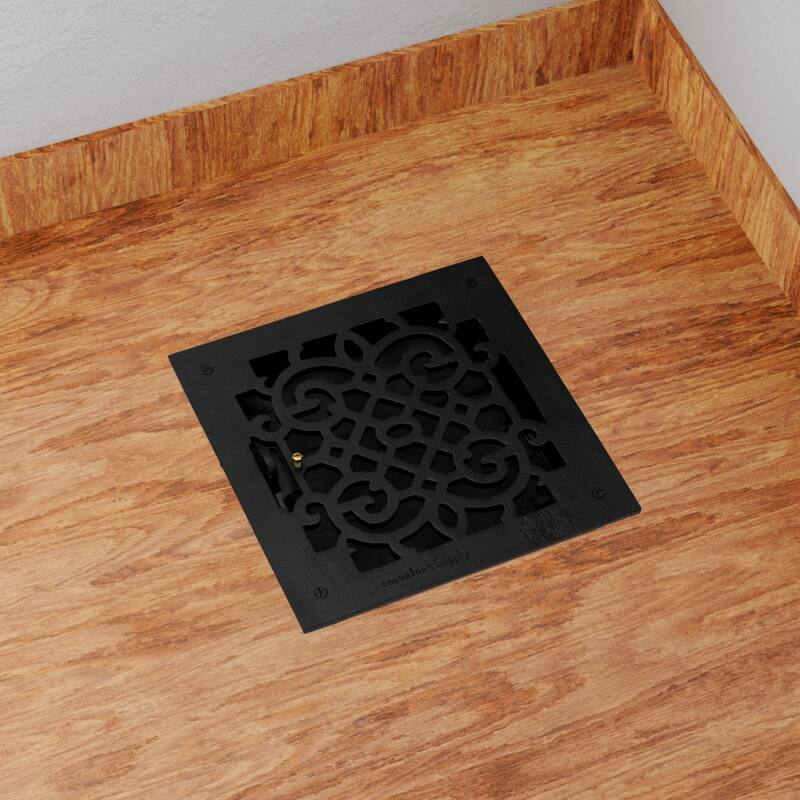 Black Air Vent Registers, Grilles & Vents 10" X 10" Cast Aluminum Vent Register (Set of 2) Renovators Supply