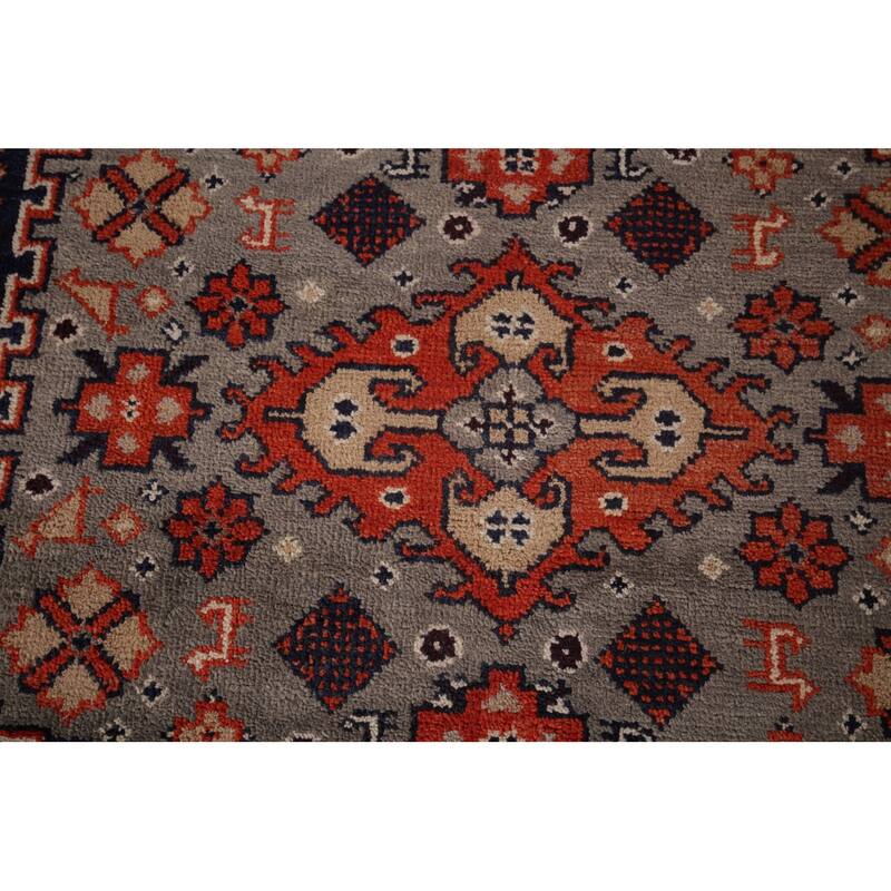 Viss Oriental Area Rug Handmade Geoemtric Orange Wool Carpet - 8'11"x 11'10"