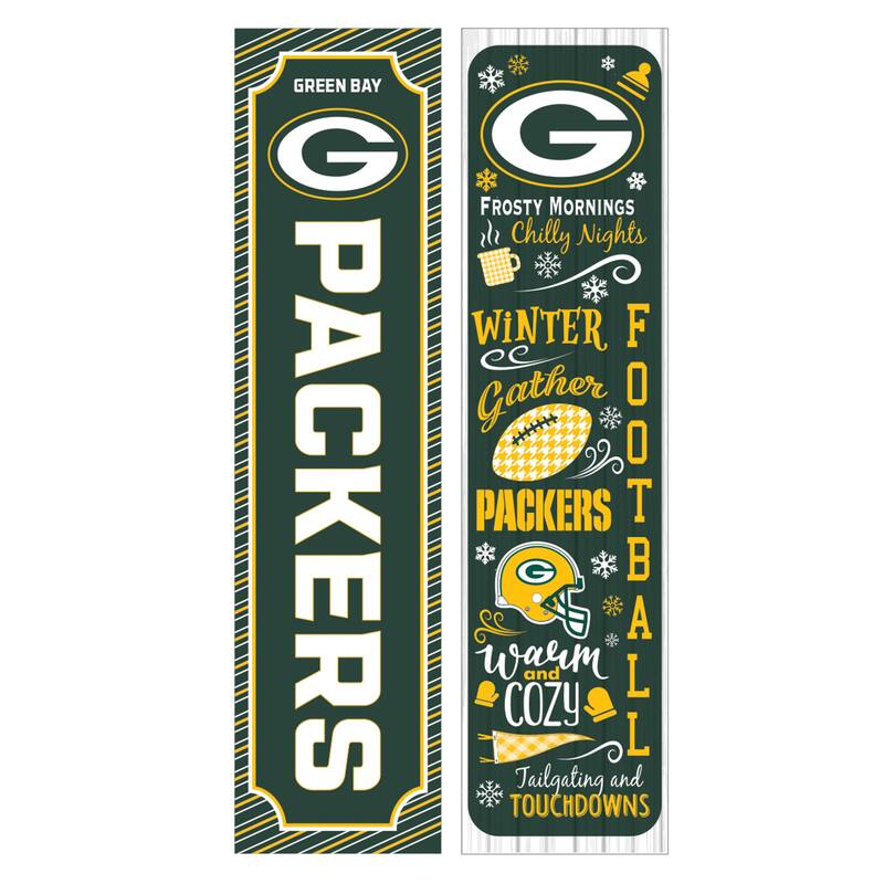 47" Double Sided Seasonal Porch Leaner, Green Bay Packers - 47" x 11.25"