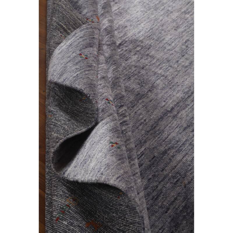 Hand Knotted Oriental 100% Wool Carpet Tribal Tribal Navy Blue & Blues Gabbeh Area Rug - 12' 1'' X 9' 1''