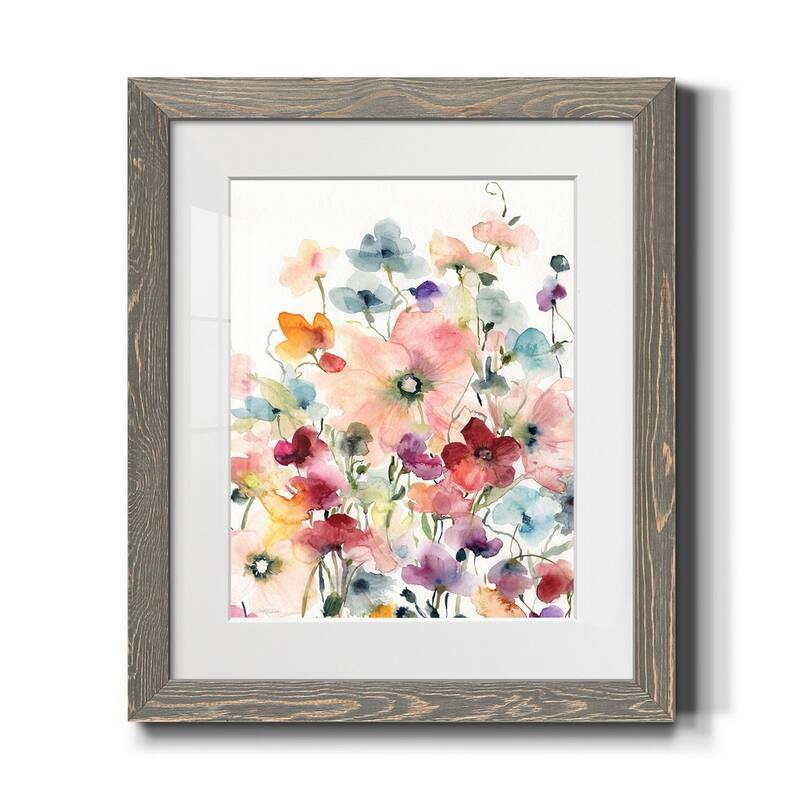 Poppies and Sweetpeas-Premium Framed Print - Ready to Hang - 20X24 - Grey