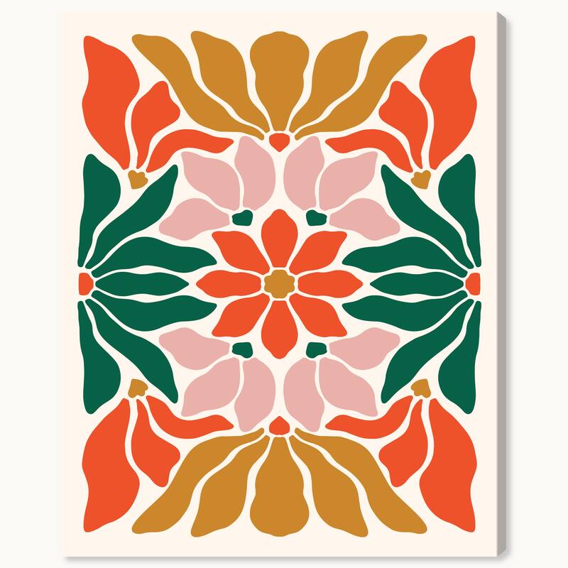 Wynwood Studio Canvas Floral and Botanical Plain Poinsettias Style Gold Modern & Contemporary Wall Art Canvas Print