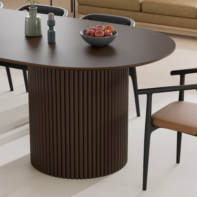 86" Big Solid Wood Oval Dining Table Kitchen Table for Family