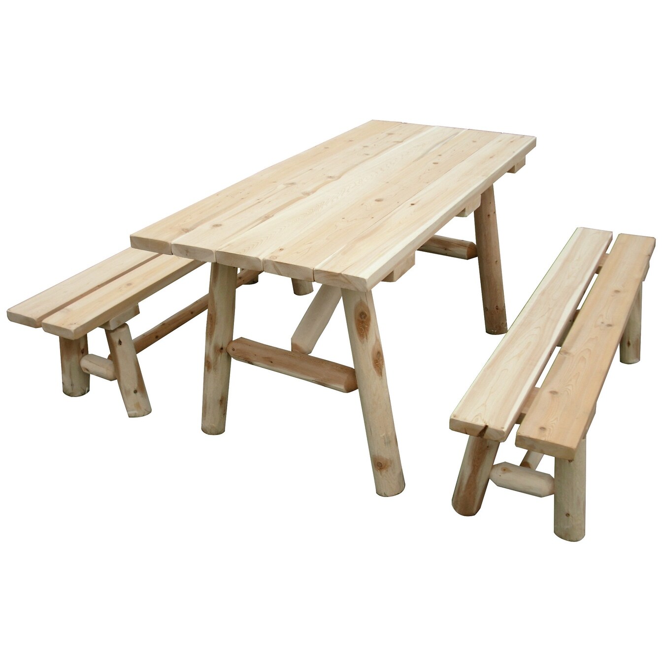 Teak picnic table with deals detached benches