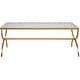 preview thumbnail 1 of 5, Uttermost 25186 Crescent 48" Wide Iron and Tempered Glass Coffee Table Antique Gold