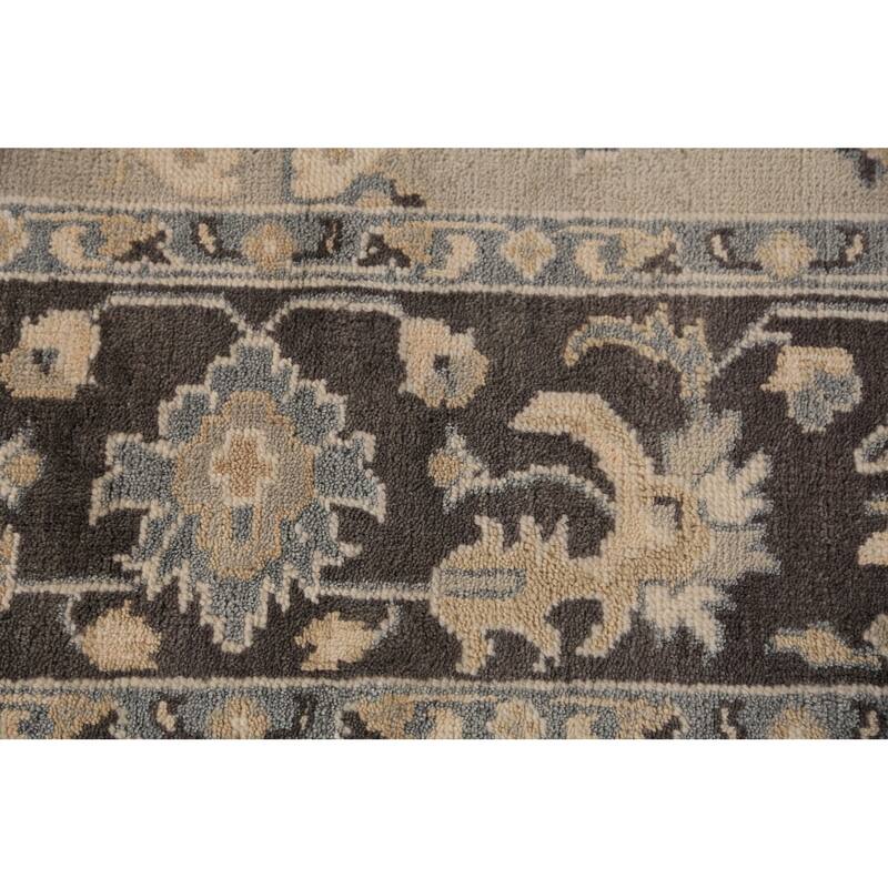 All-Over Floral Oushak Indian Area Rug Handmade Wool Carpet - 8'1"x 9'8"