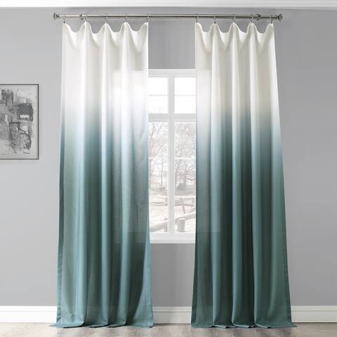 Exclusive Fabrics Ombre Faux Linen Semi Sheer Curtain (1 Panel)