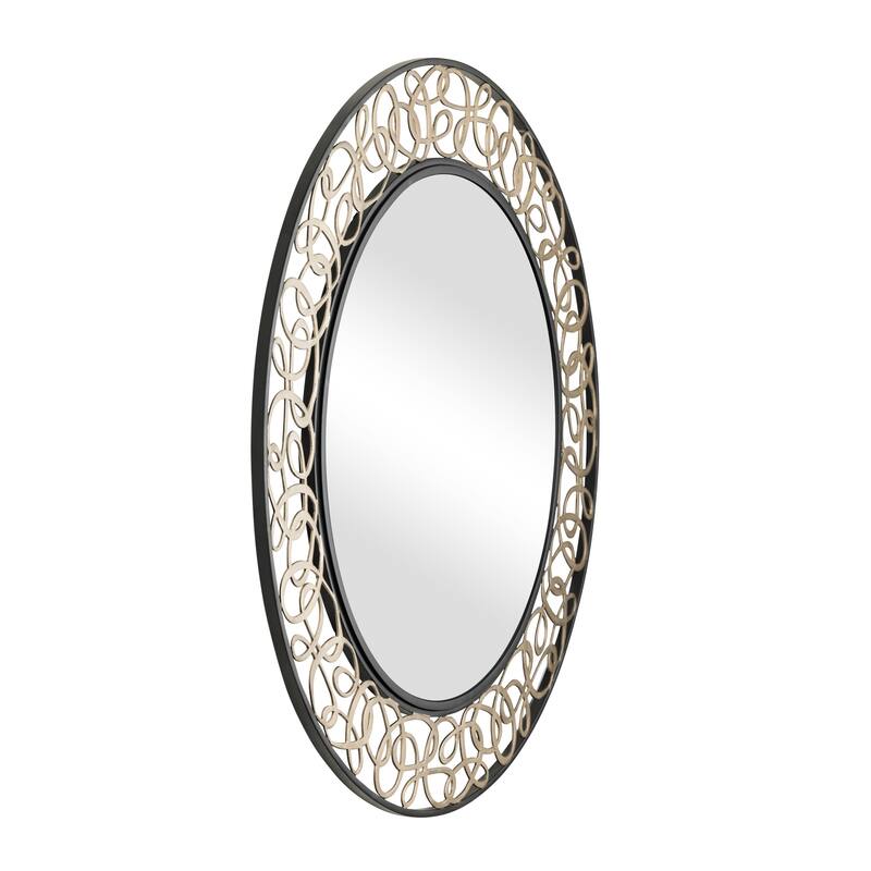 Varaluz Scribble 33-in Wall Mirror - Matte Black/Artifact