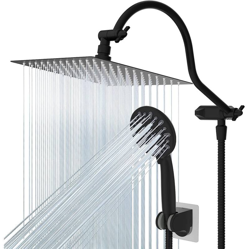 7-Spray 8-Inch Rainfall Shower Head with Handheld Showerhead Combo