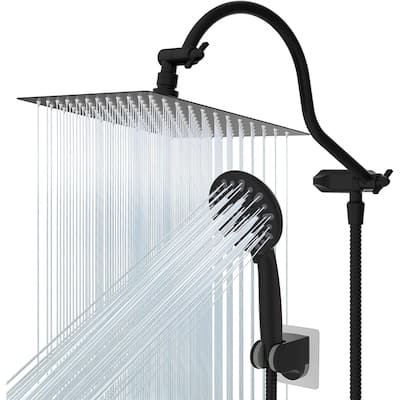 7-Spray 8-Inch Rainfall Shower Head with Handheld Showerhead Combo