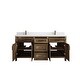 preview thumbnail 24 of 48, Willow Collections 72 x 22 Santa Monica Teak Double Bowl Sink Bathroom Vanity in Distressed Graywashed with Countertop