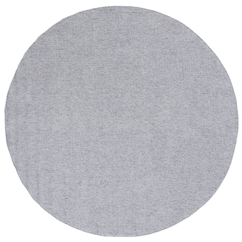 SAFAVIEH River Alcie Contemporary Solid Rug - 6'7" Round - Grey/Ivory