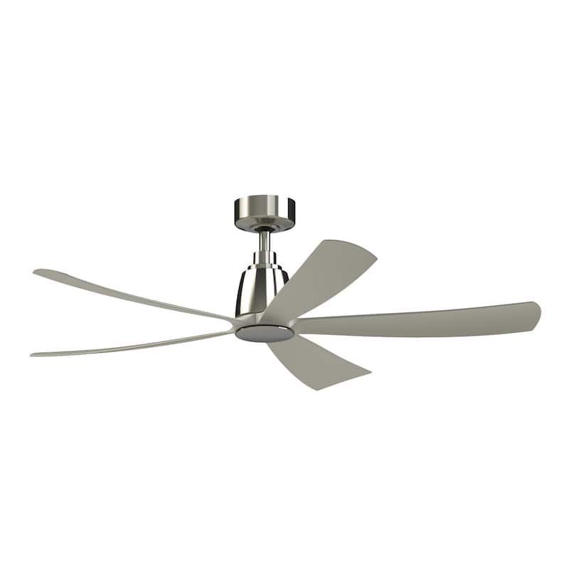 Kute5 52 inch Indoor/Outdoor Ceiling Fan Brushed Nickel with Brushed Nickel blades - Remote