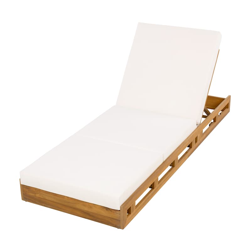 Christopher Knight Home- Cassian Patio Acacia Wood Chaise Lounge Set